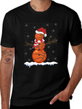Basketball Snowman Christmas T-Shirt
