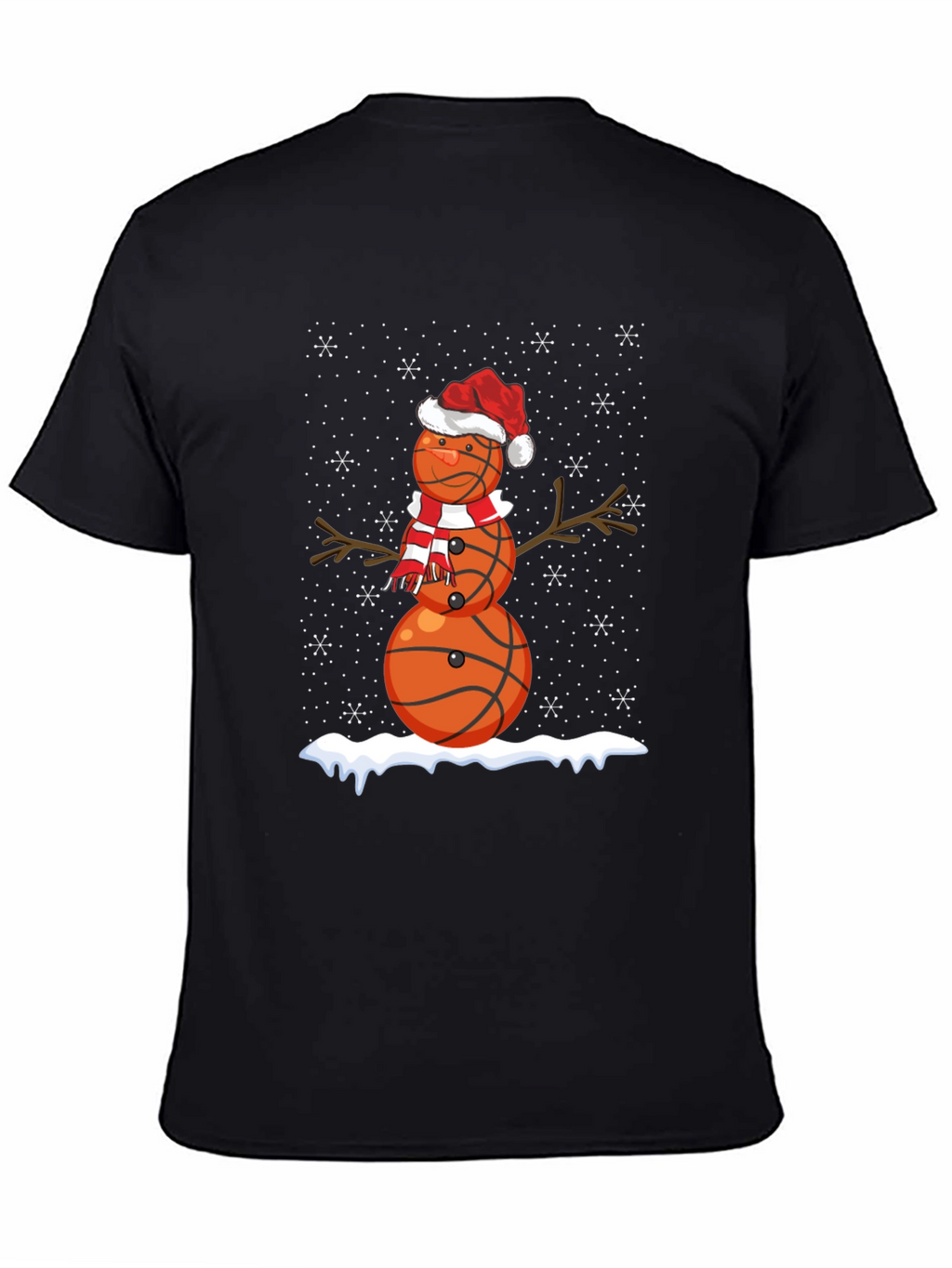 Basketball Snowman Christmas T-Shirt