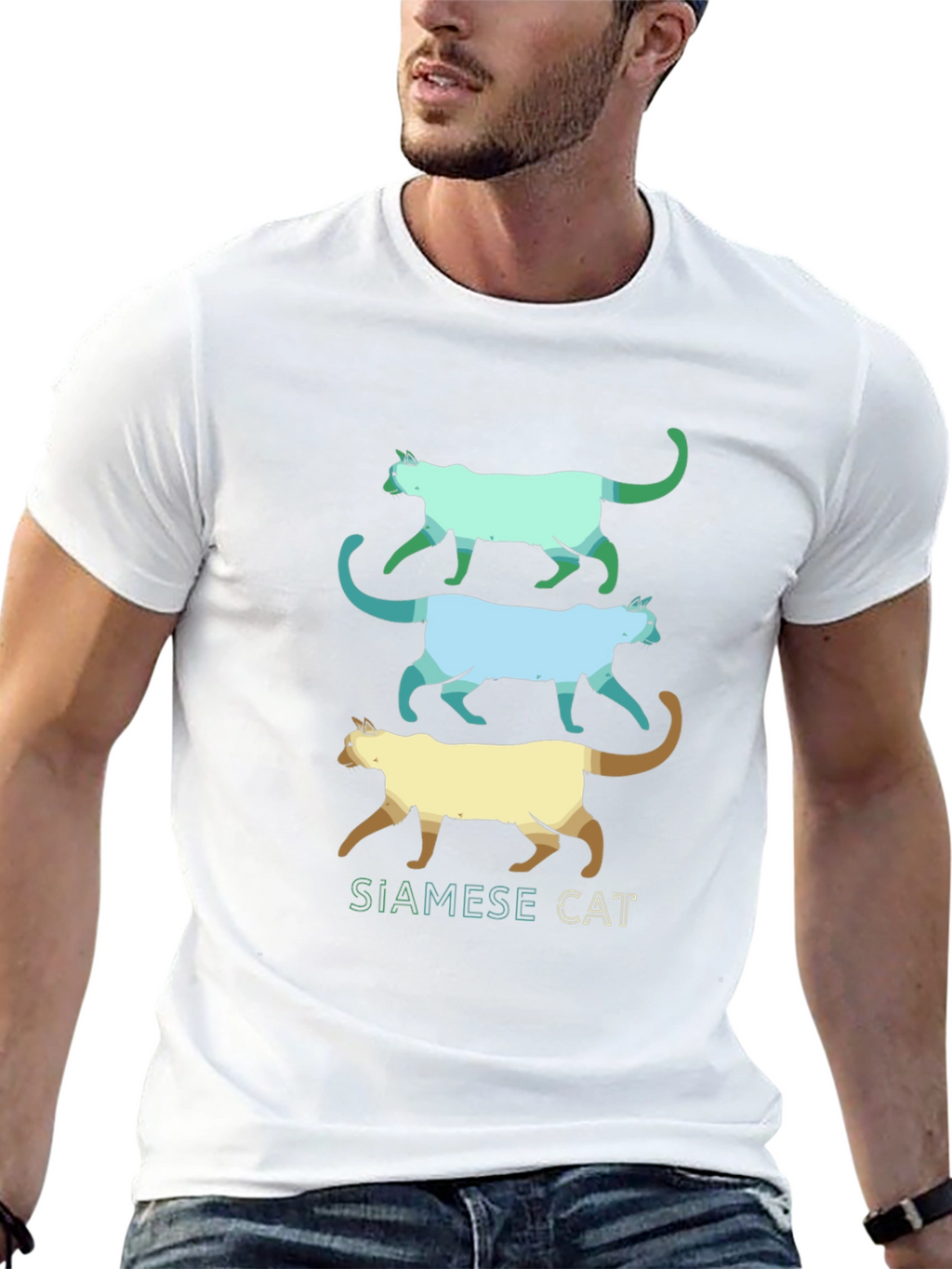 Siamese Cat T-Shirt - Cool Cat Design