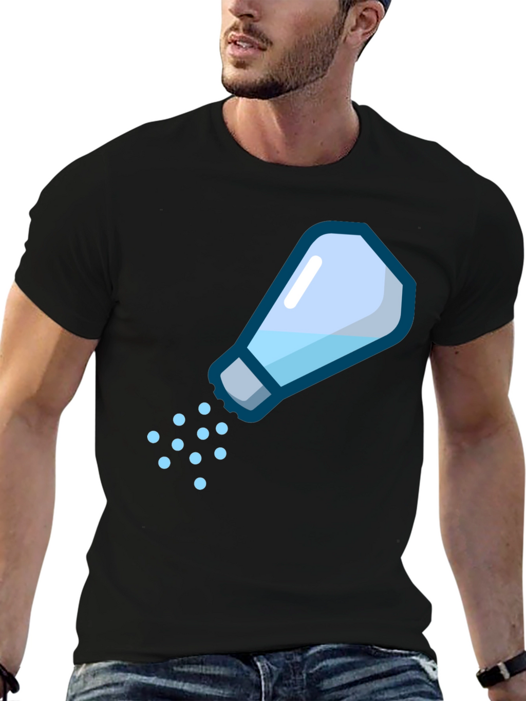 Salt Shaker Graphic Tee - Black Cotton Casual Shirt