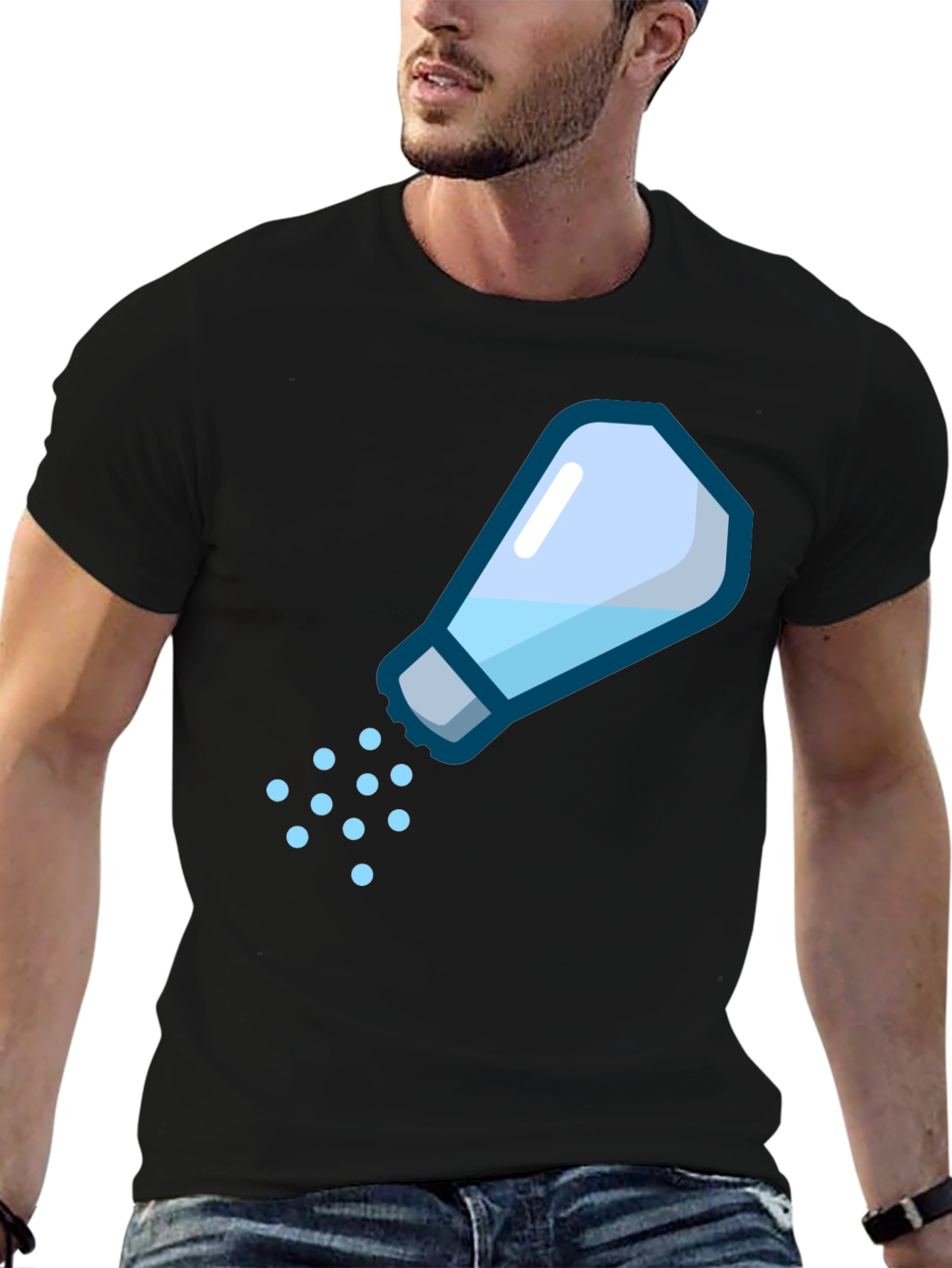 Salt Shaker Graphic Tee - Black Cotton Casual Shirt