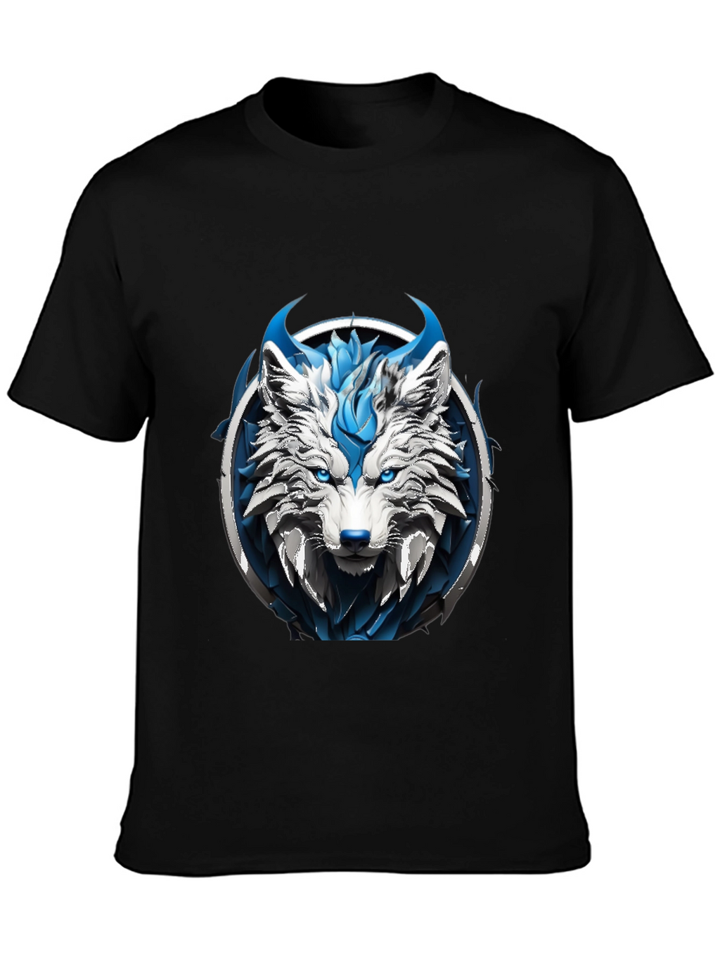 Abstract Blue Wolf Graphic Tee