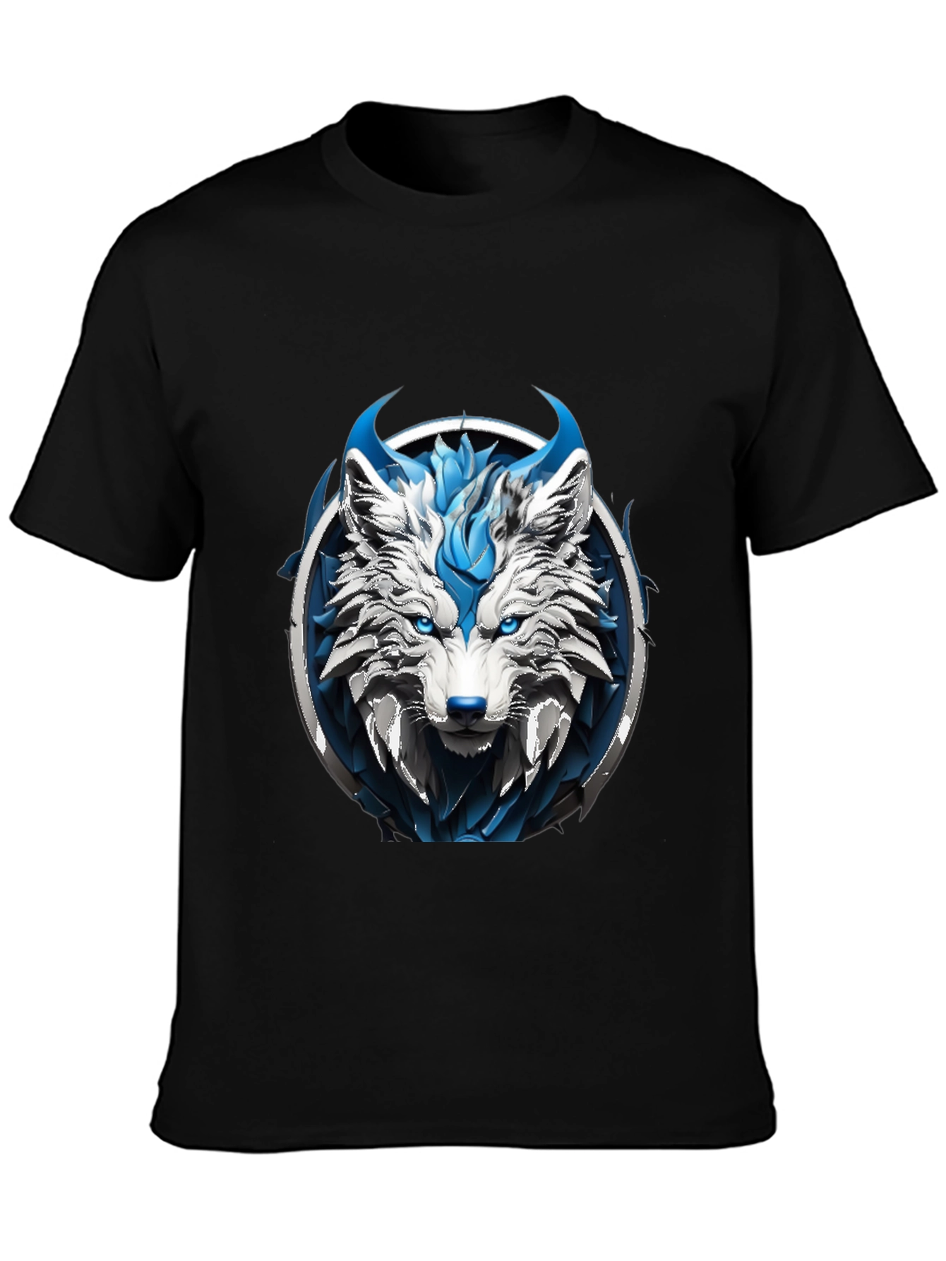 Abstract Blue Wolf Graphic Tee