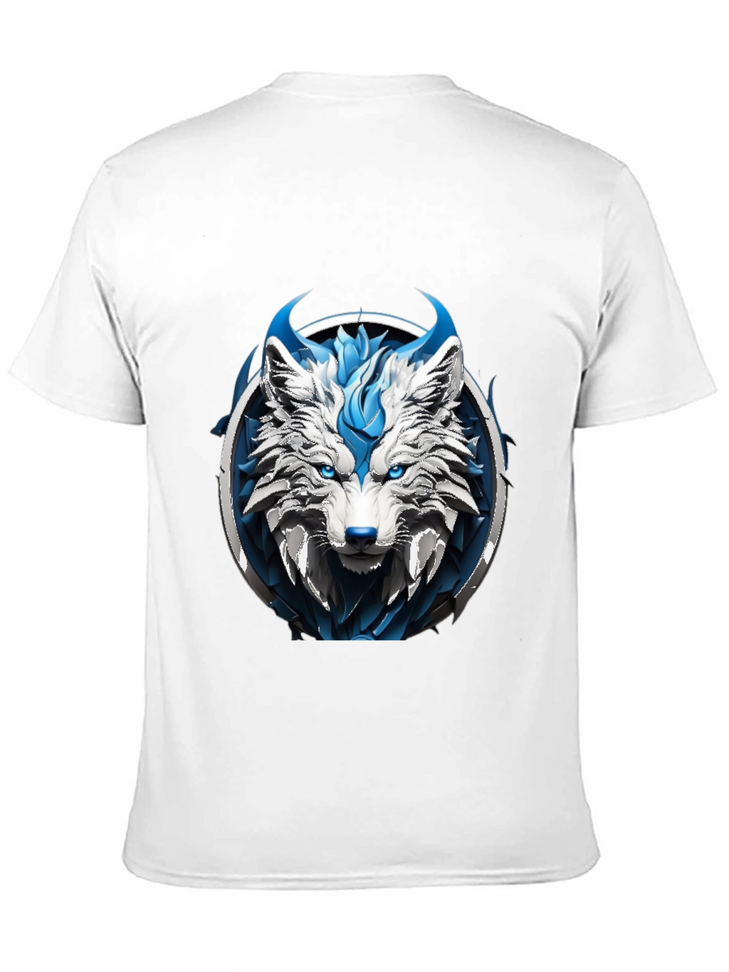 Abstract Blue Wolf Graphic Tee