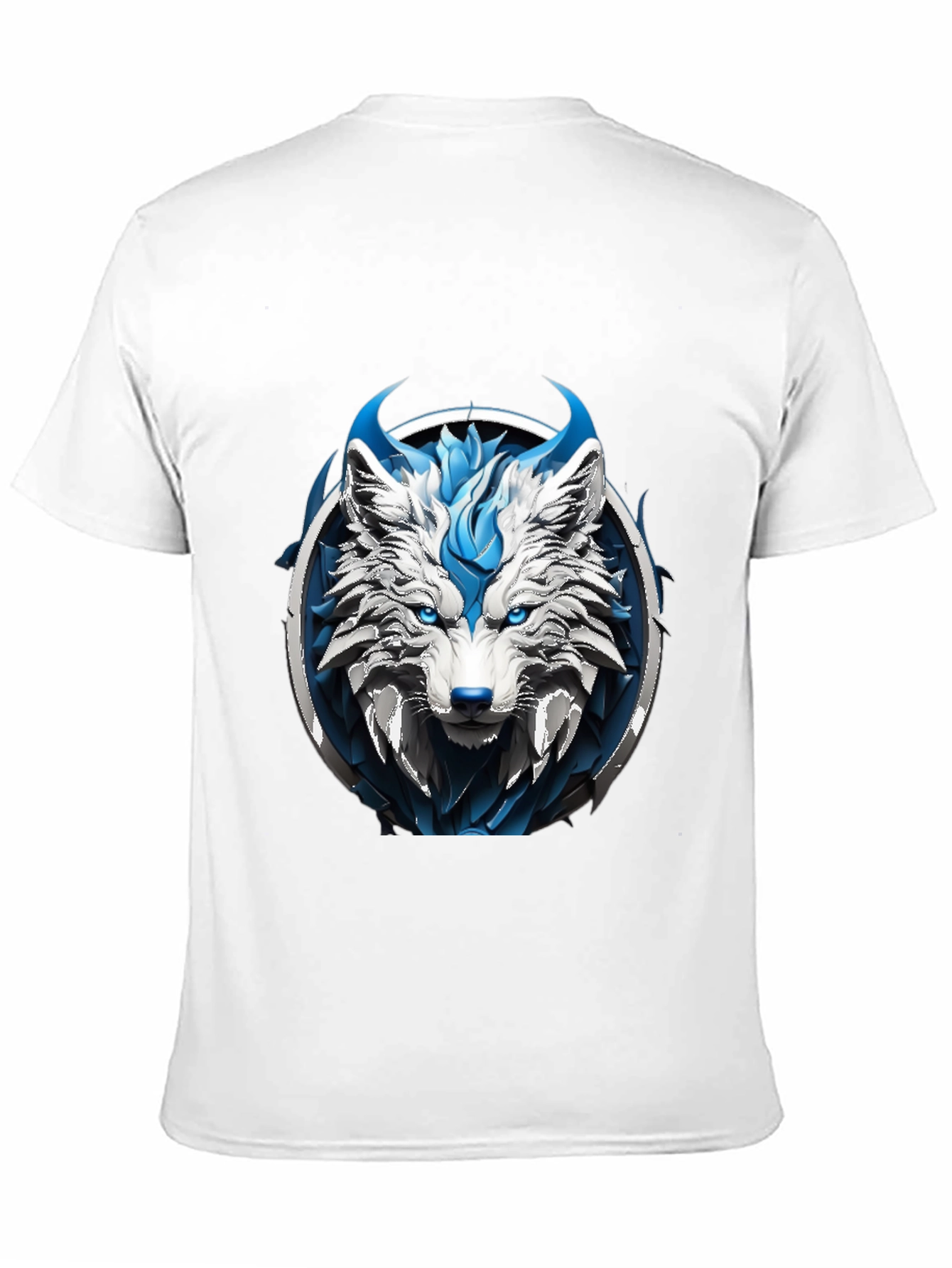 Abstract Blue Wolf Graphic Tee