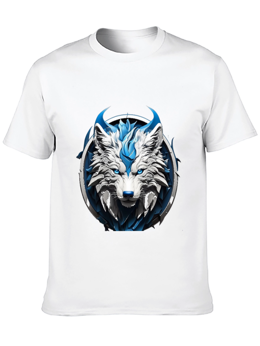 Abstract Blue Wolf Graphic Tee