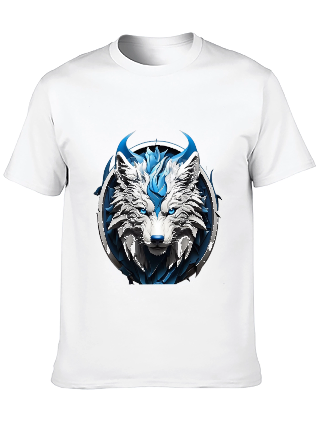 Abstract Blue Wolf Graphic Tee