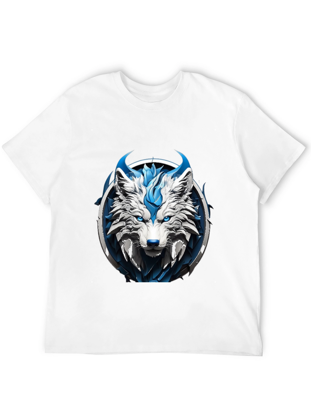 Abstract Blue Wolf Graphic Tee