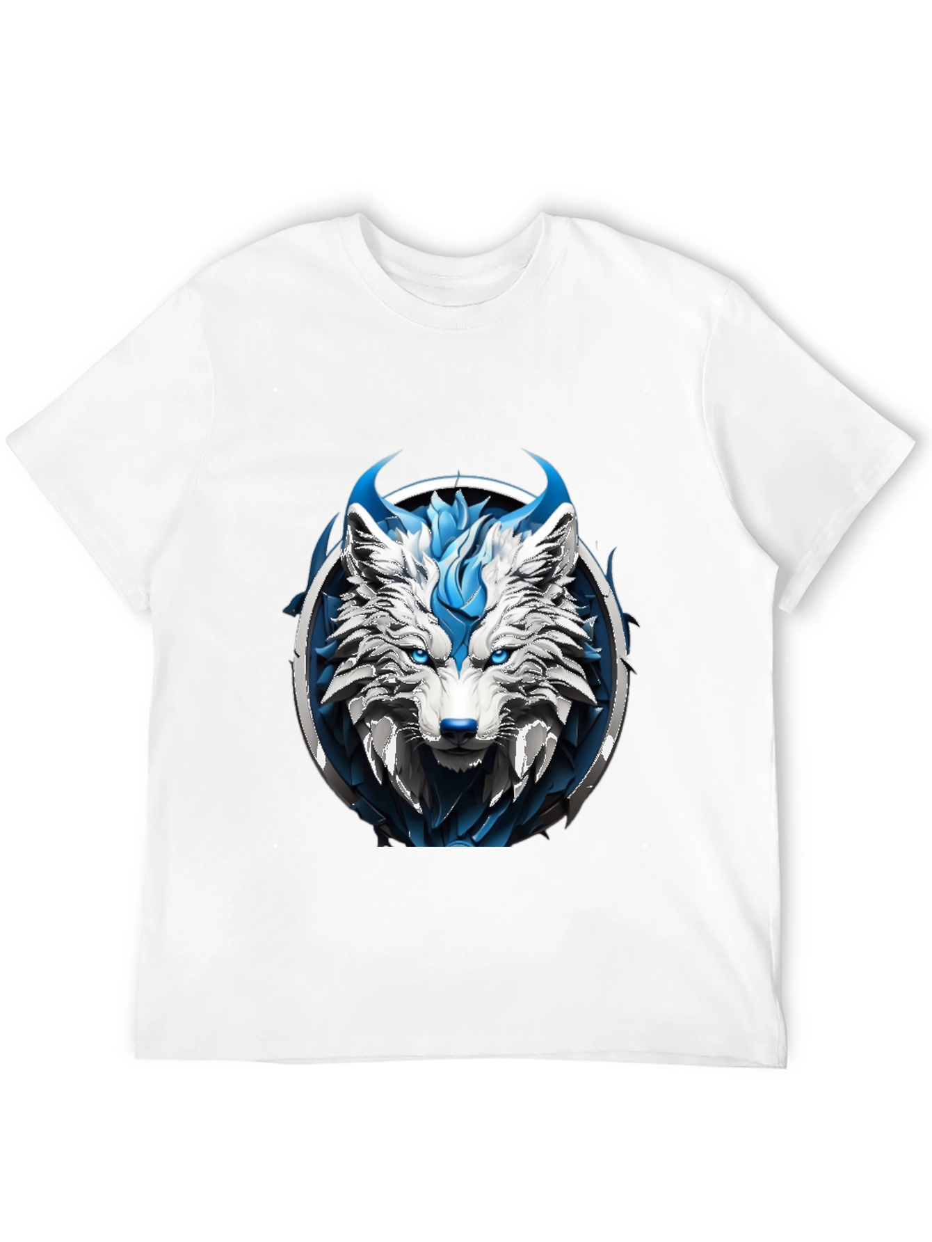 Abstract Blue Wolf Graphic Tee