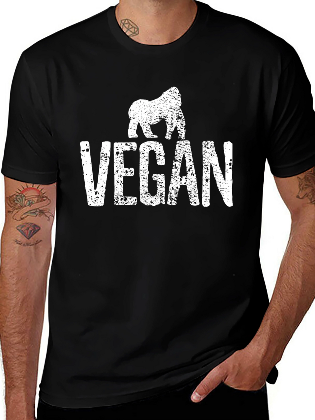 Vegan Gorilla Graphic Tee - Animal Lover Shirt