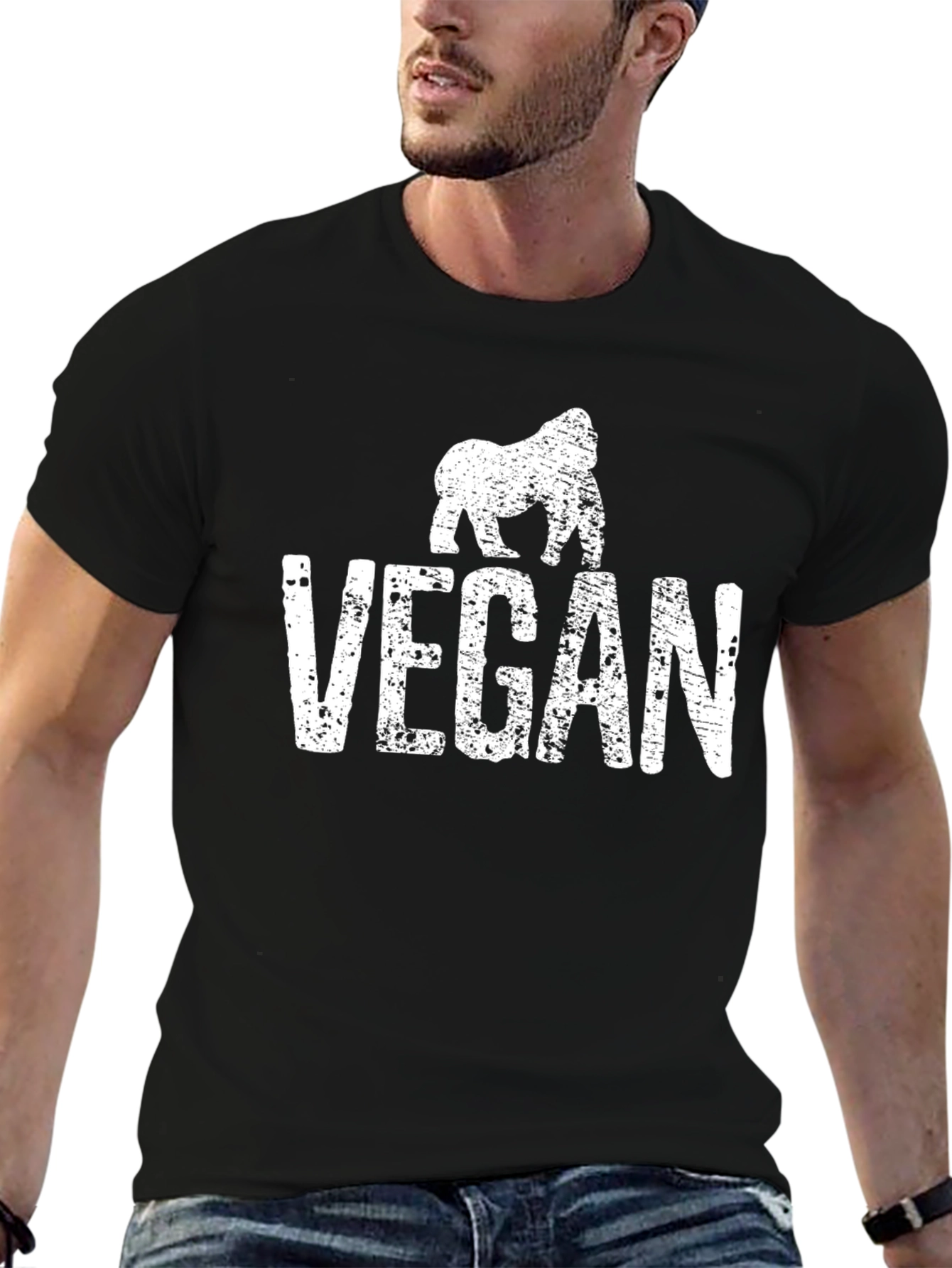 Vegan Gorilla Graphic Tee - Animal Lover Shirt