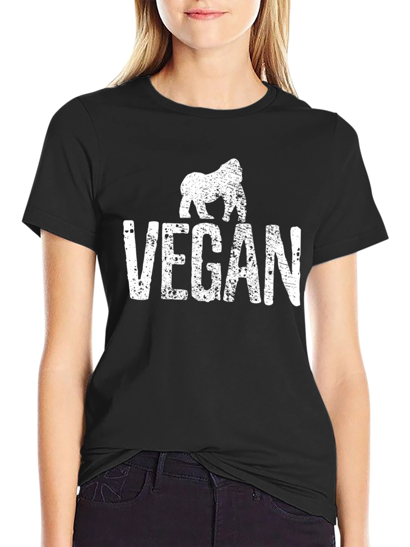 Vegan Gorilla Graphic Tee - Animal Lover Shirt