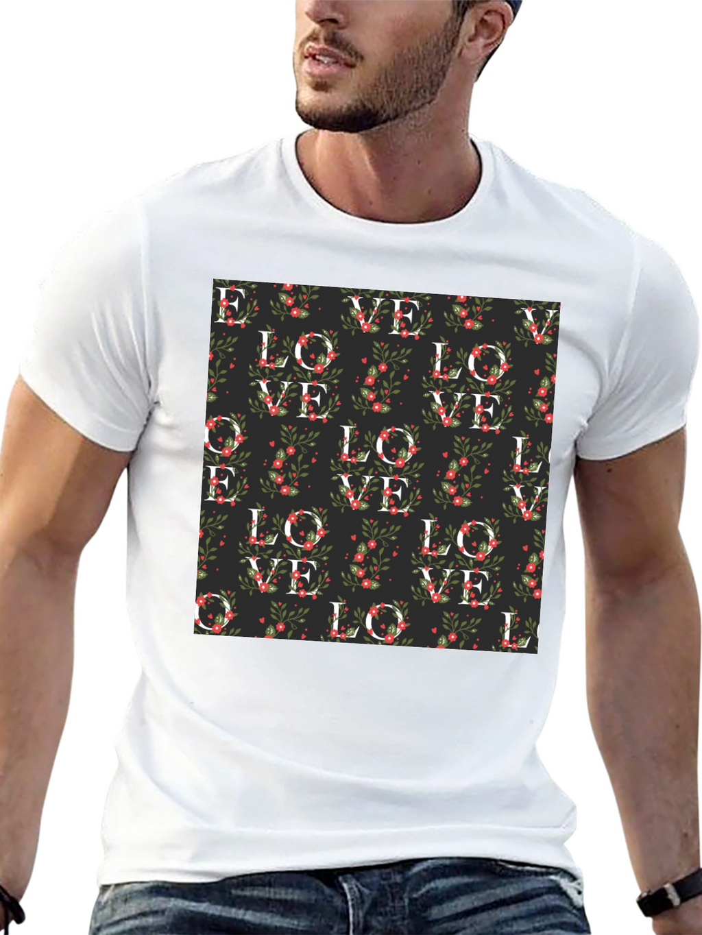 Floral Love Pattern T-Shirt