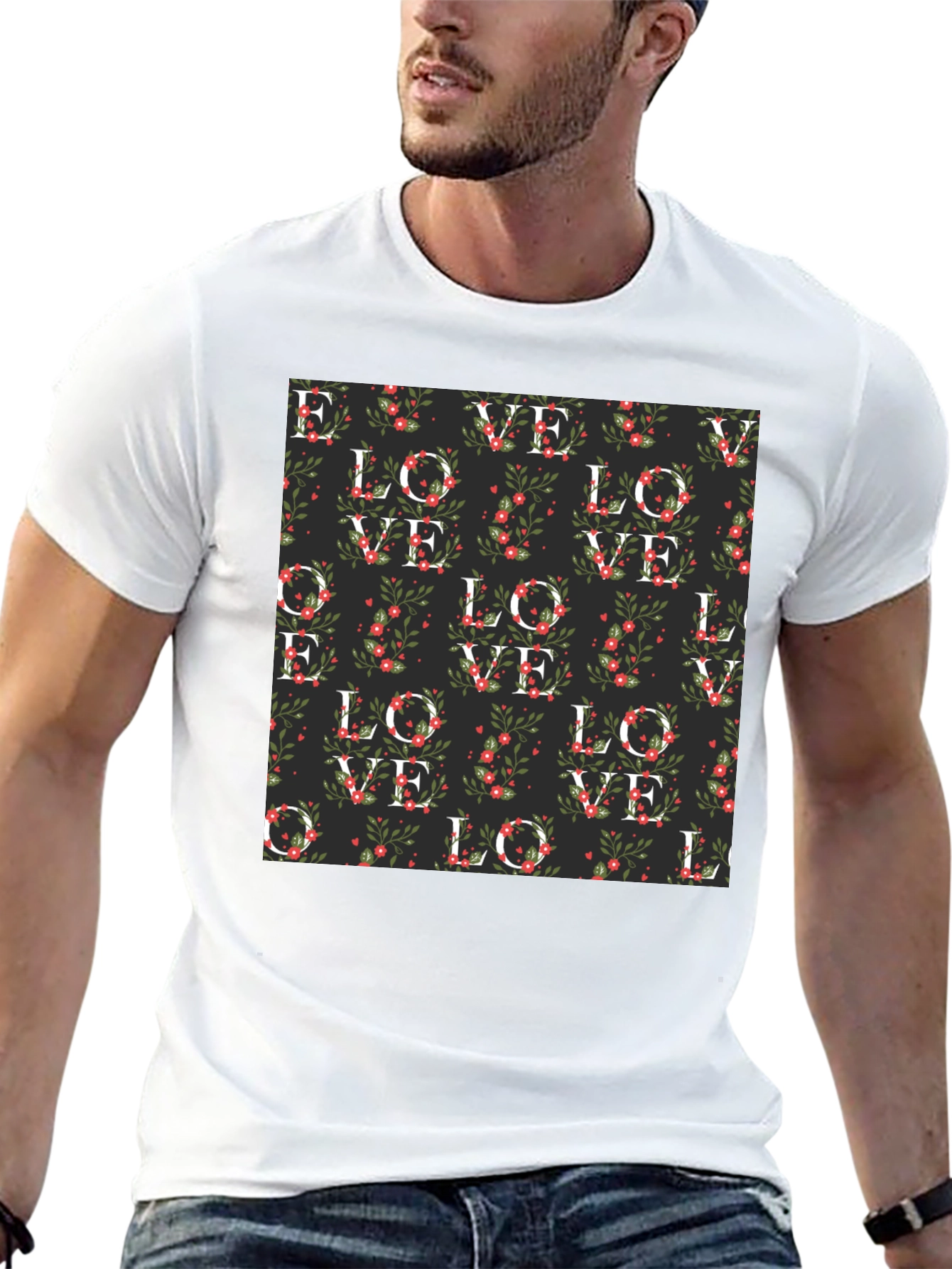 Floral Love Pattern T-Shirt