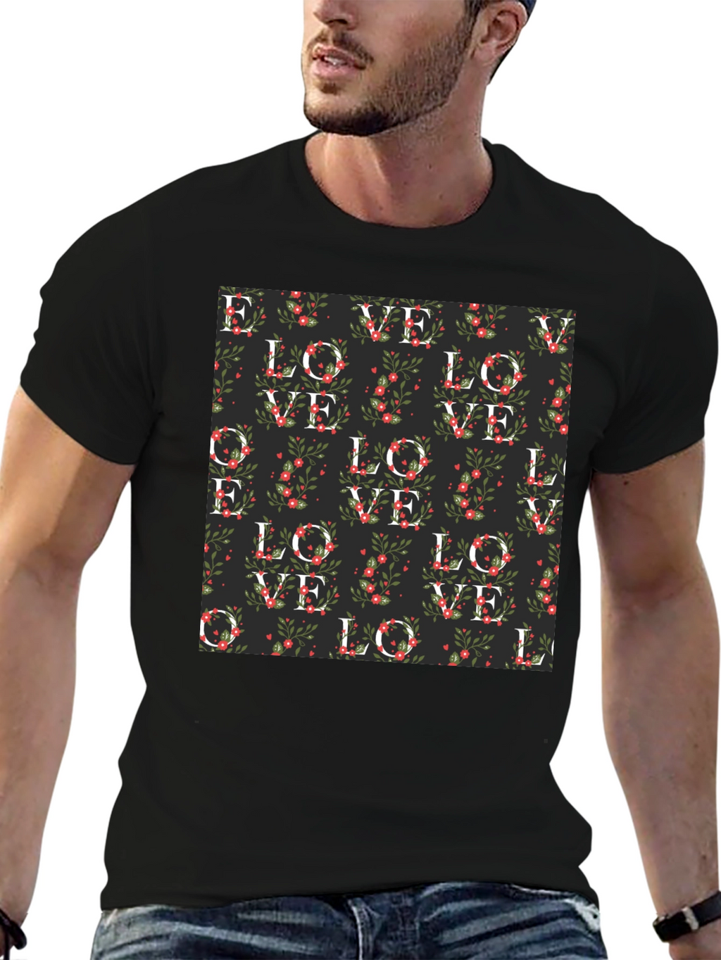 Floral Love Pattern T-Shirt