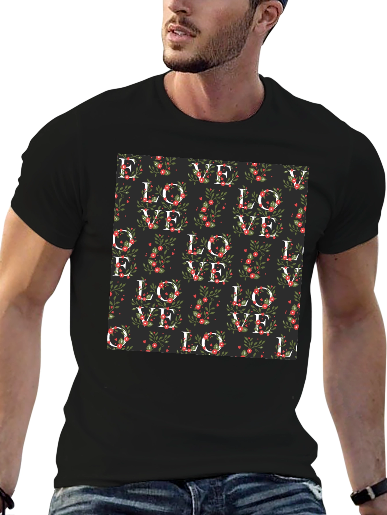 Floral Love Pattern T-Shirt