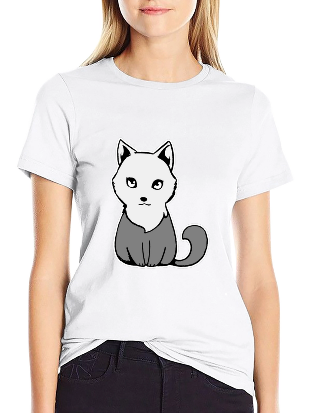 Cartoon Cat Graphic Tee - Mens Black T-Shirt