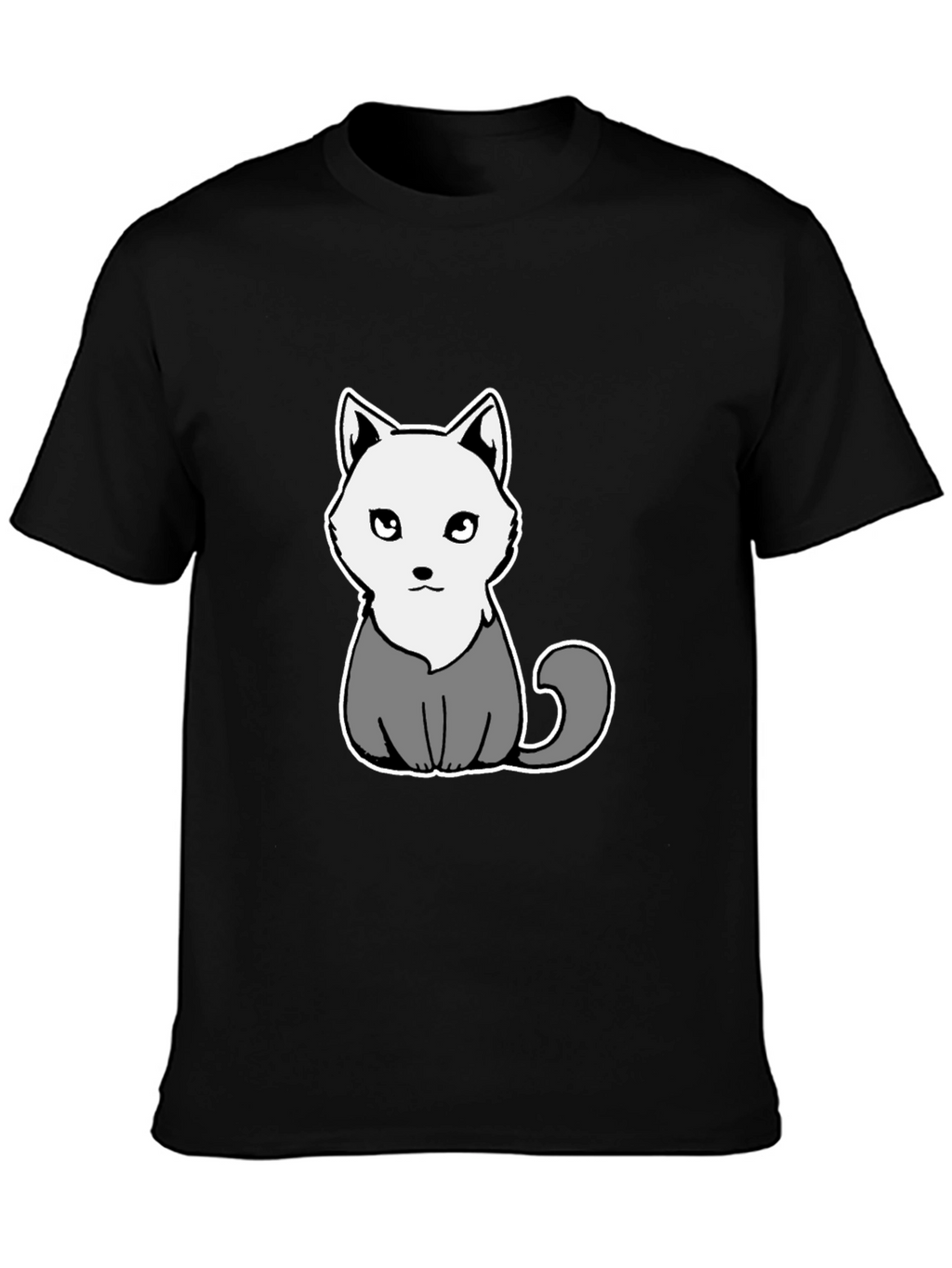 Cartoon Cat Graphic Tee - Mens Black T-Shirt