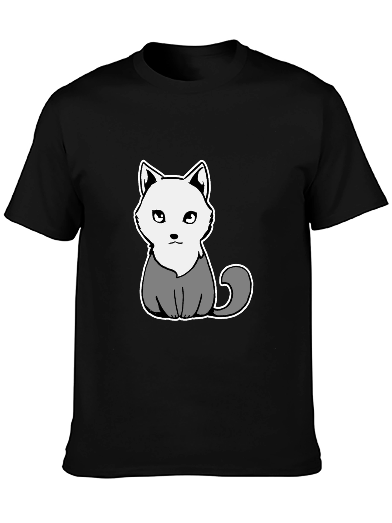 Cartoon Cat Graphic Tee - Mens Black T-Shirt