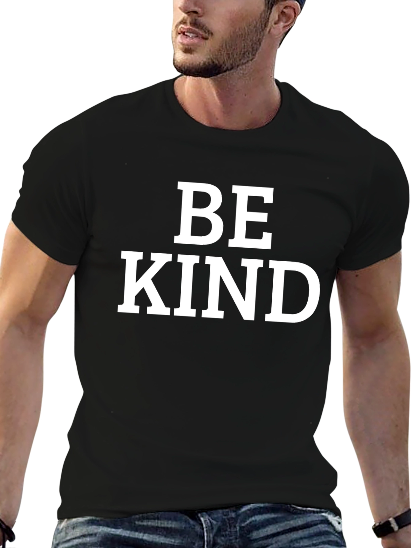 Be Kind Graphic Tee - Black Cotton T-Shirt