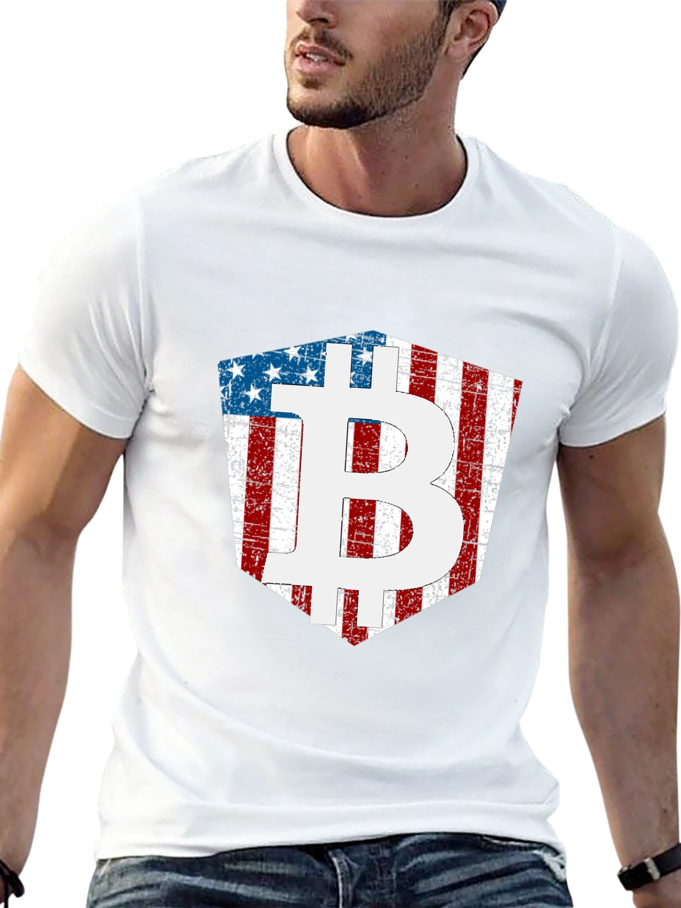 American Flag Bitcoin T-Shirt Crypto Tee