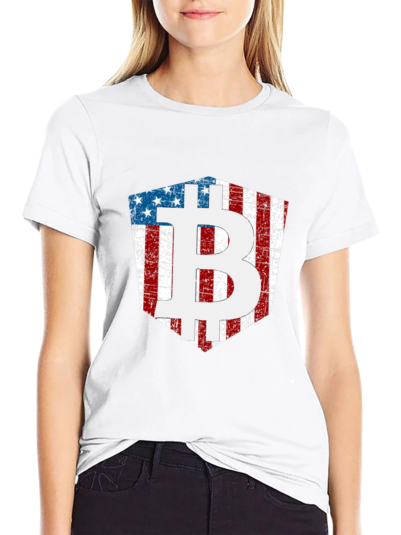 American Flag Bitcoin T-Shirt Crypto Tee