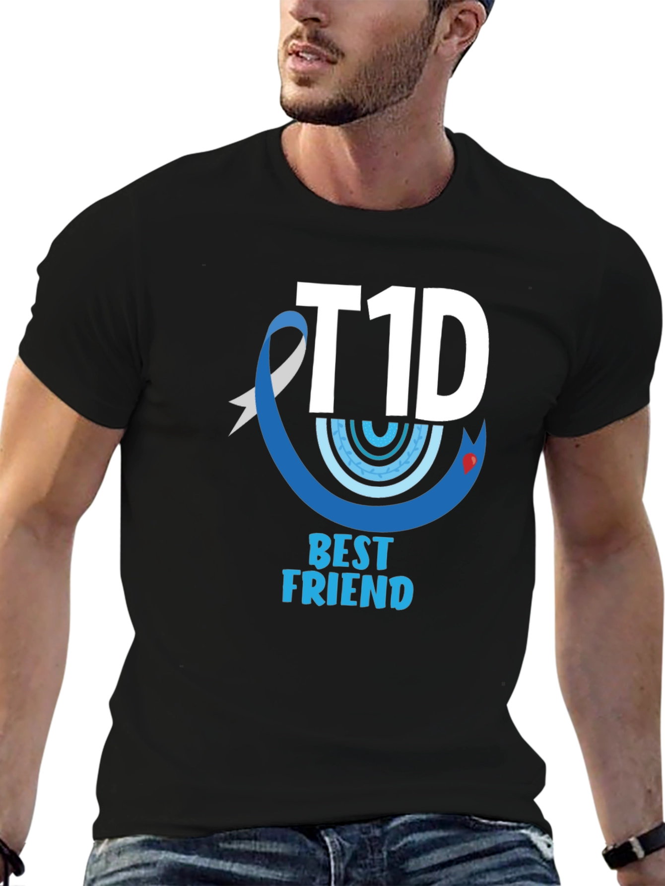T1D Best Friend Black T-Shirt