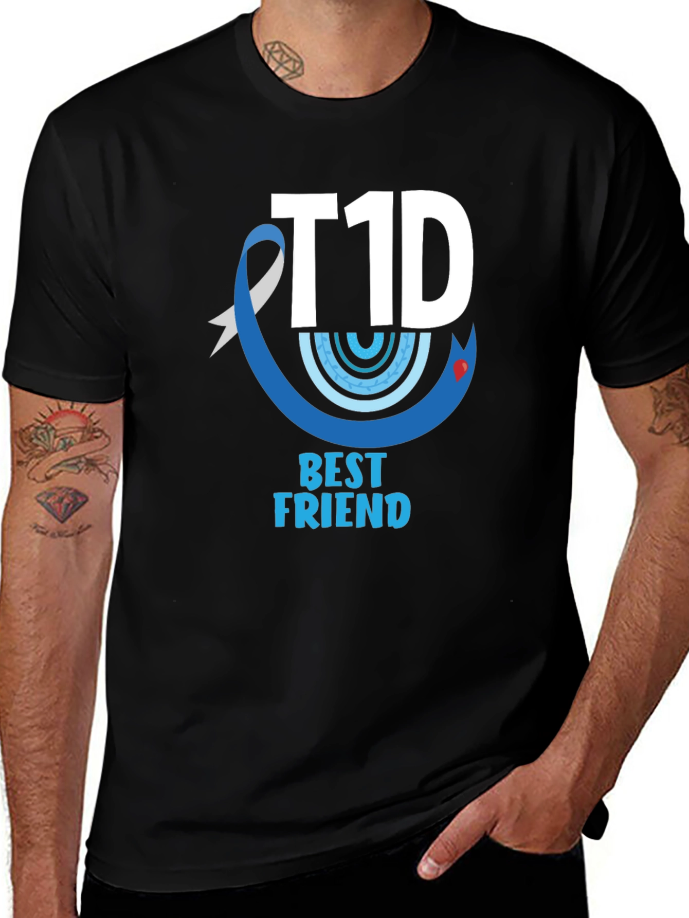 T1D Best Friend Black T-Shirt