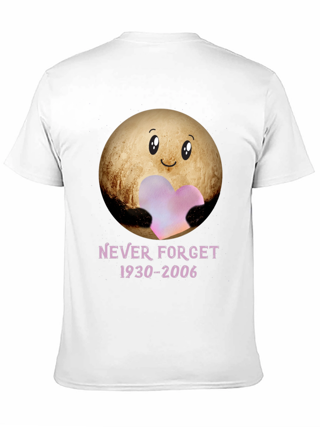 Pluto Never Forget T-Shirt - Heart Space Design