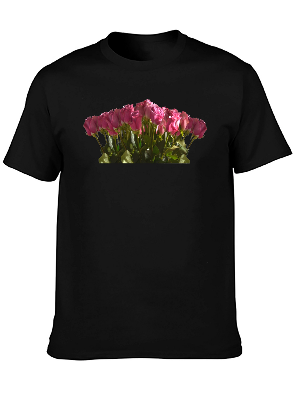 Roses Bouquet Black T-Shirt