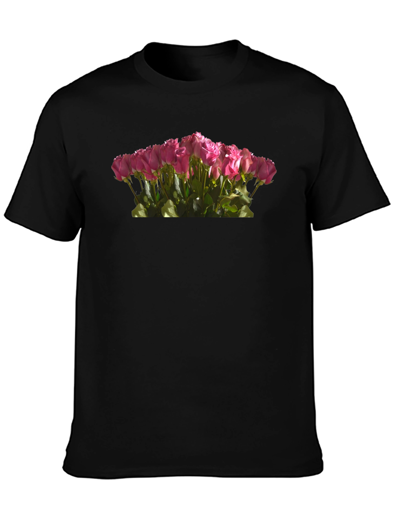 Roses Bouquet Black T-Shirt