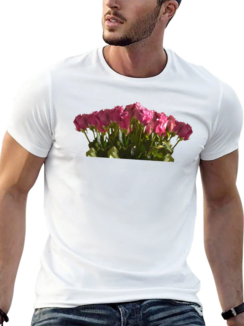 Roses Bouquet Black T-Shirt