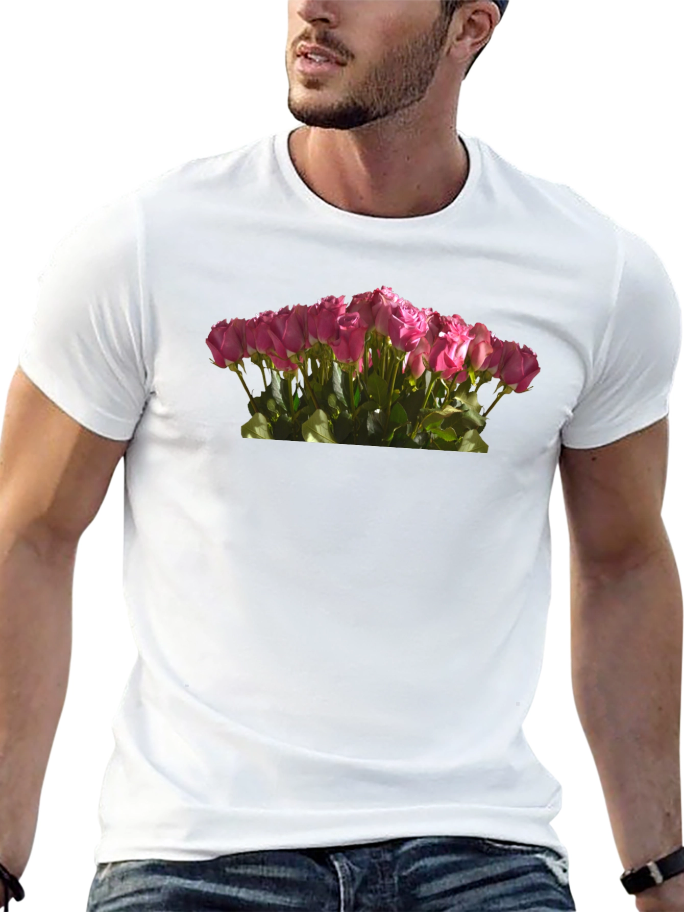 Roses Bouquet Black T-Shirt