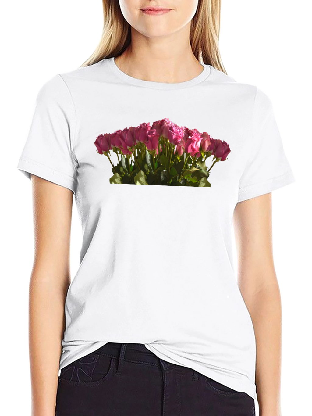 Roses Bouquet Black T-Shirt