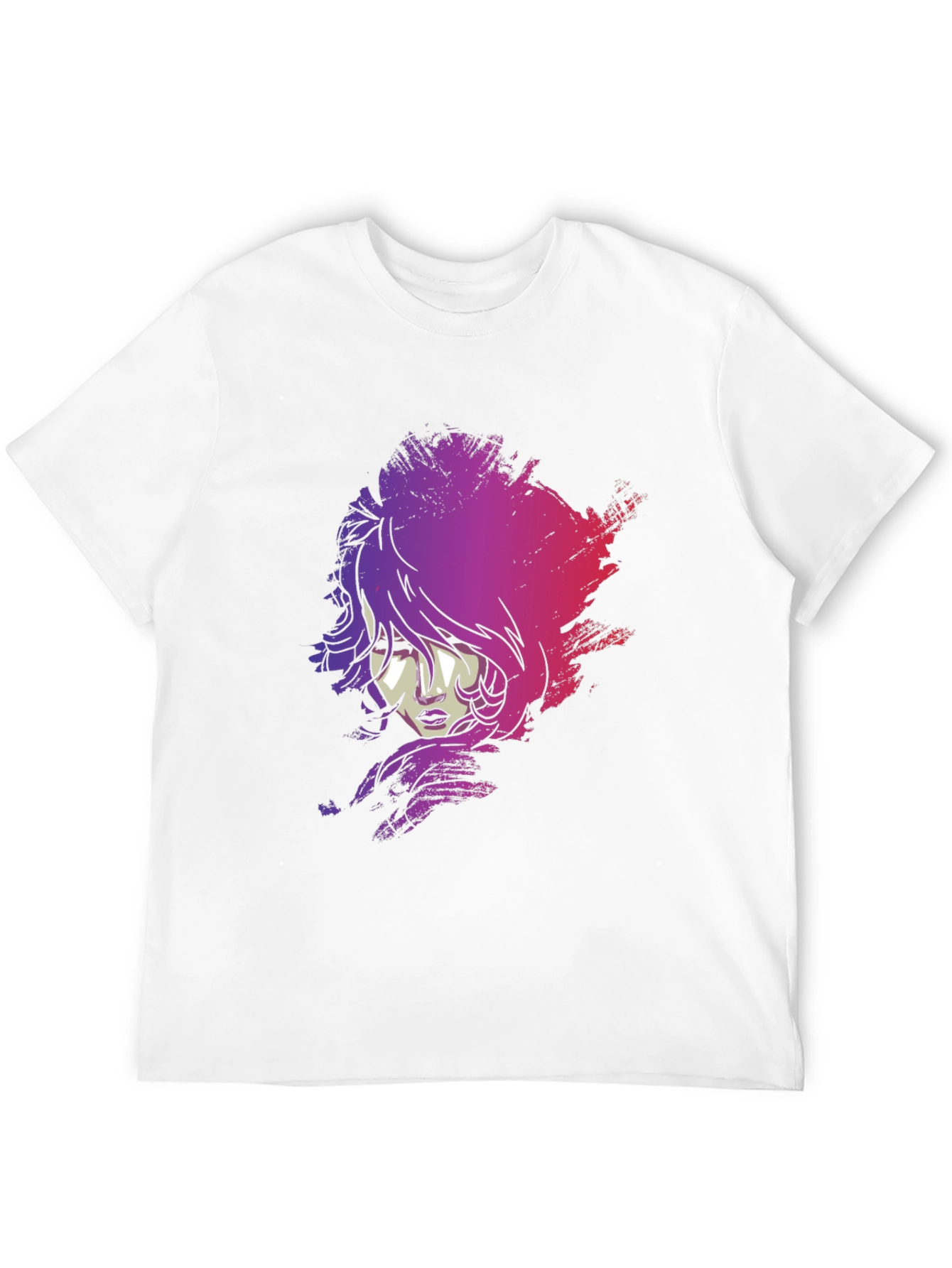 Vaporwave Woman Graphic Tee - Black Cotton