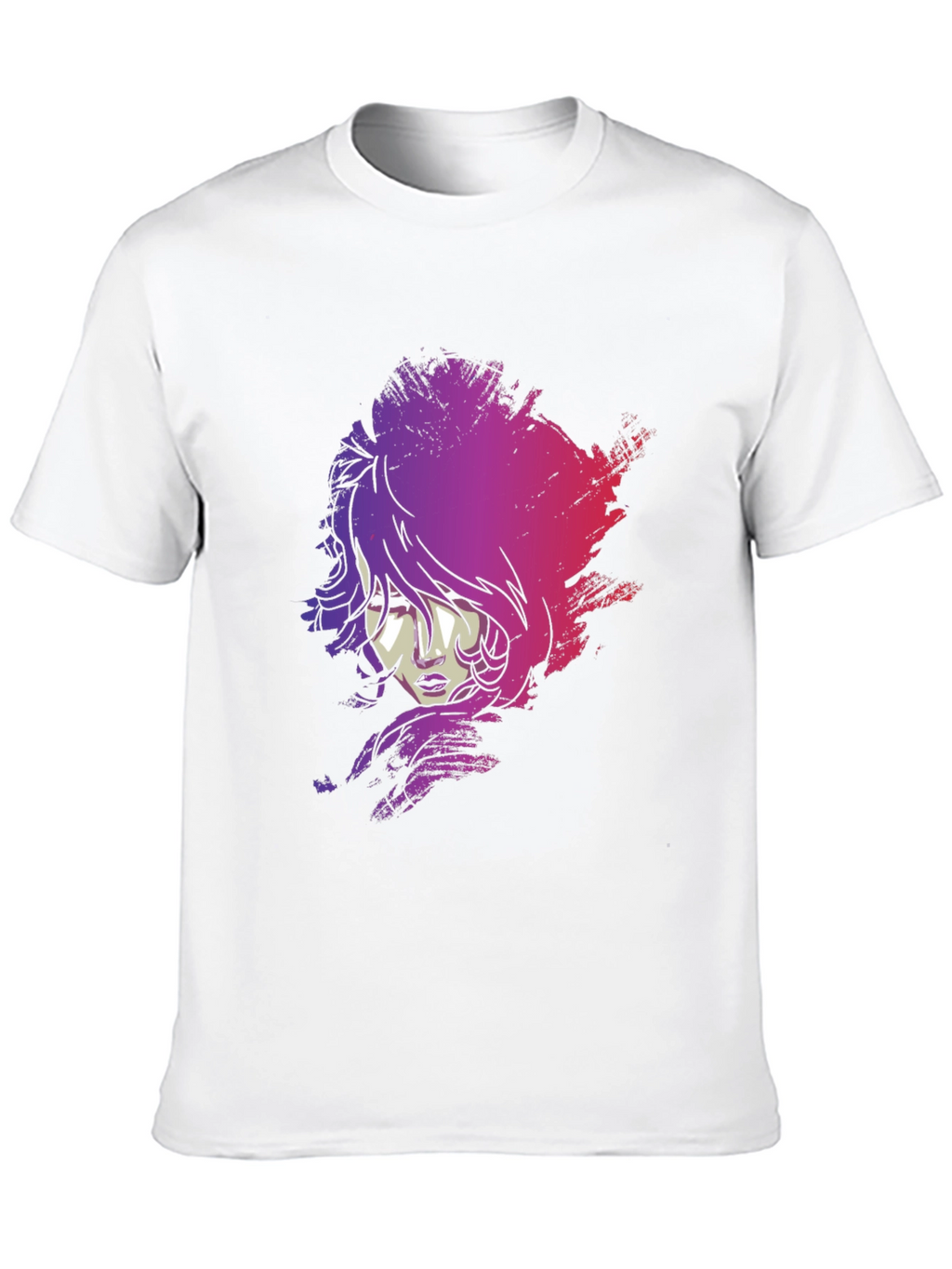 Vaporwave Woman Graphic Tee - Black Cotton