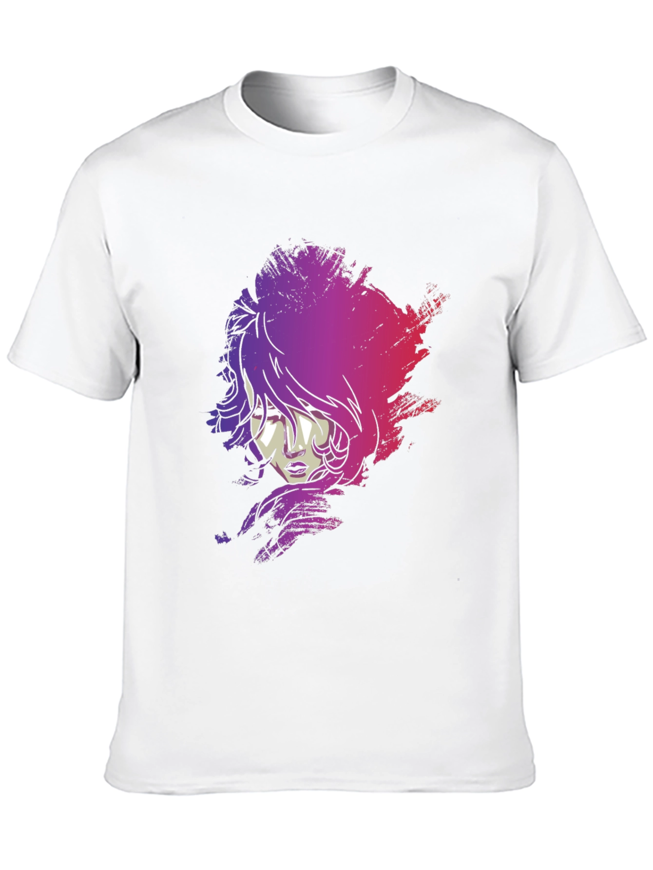 Vaporwave Woman Graphic Tee - Black Cotton