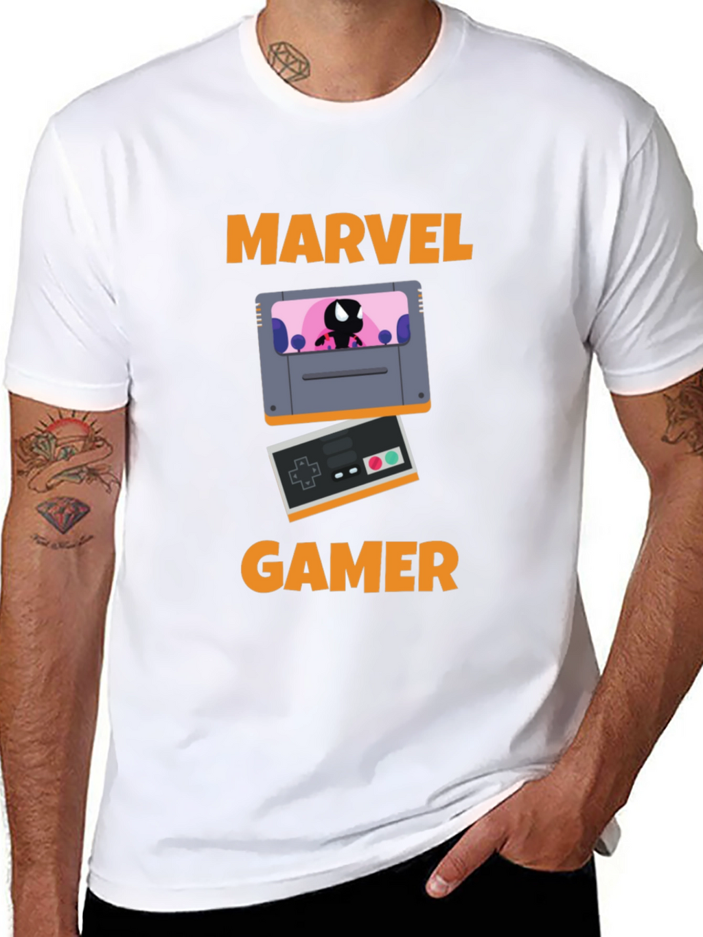 Marvel Gamer T-Shirt - Retro Gaming Style