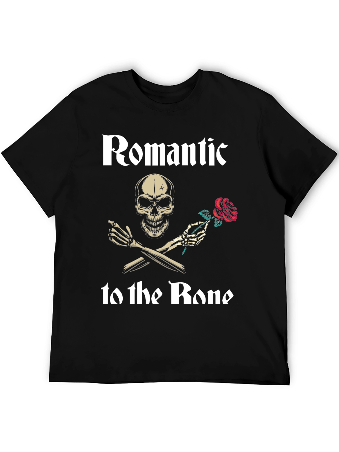 Romantic to the Bone T-Shirt Skull Rose Graphic