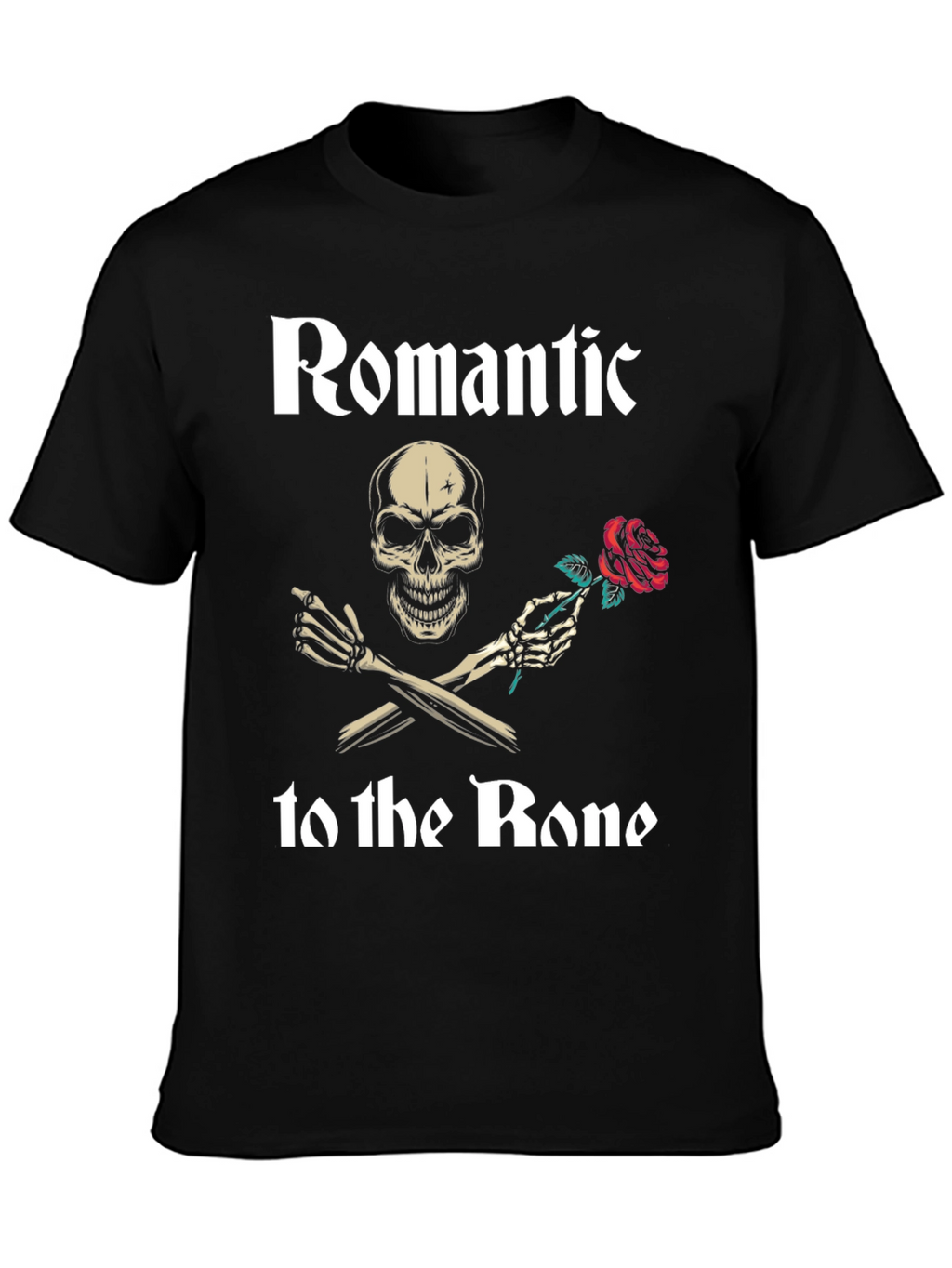 Romantic to the Bone T-Shirt Skull Rose Graphic
