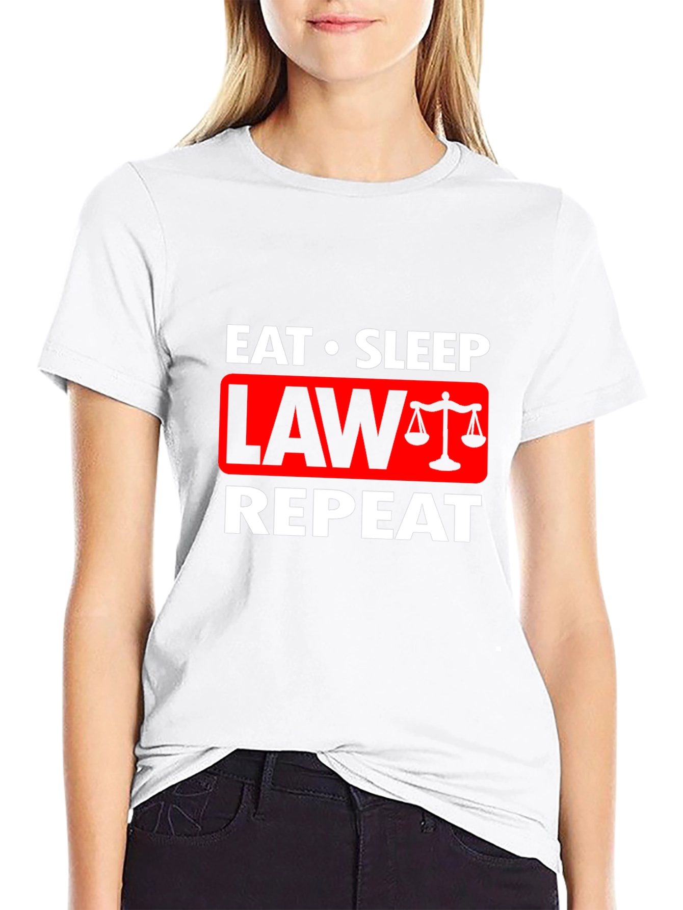 Eat Sleep Law Repeat Graphic Tee