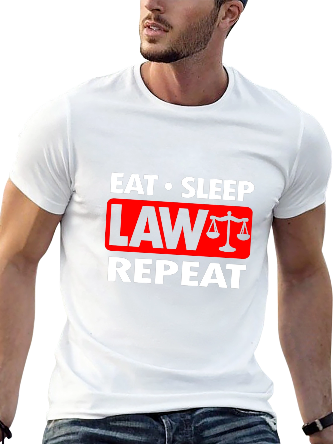 Eat Sleep Law Repeat Graphic Tee