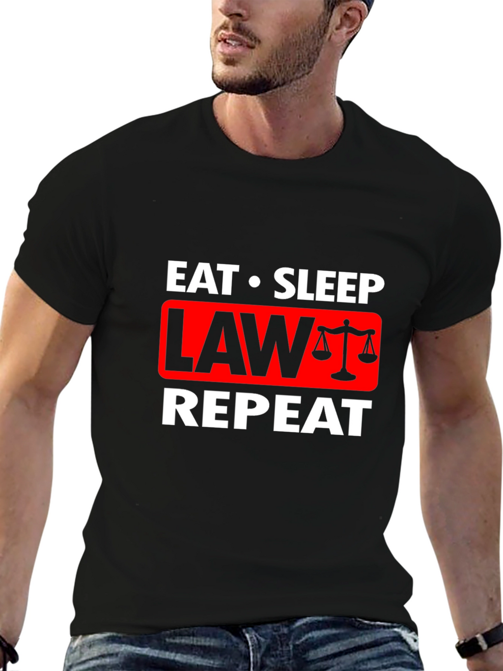 Eat Sleep Law Repeat Graphic Tee