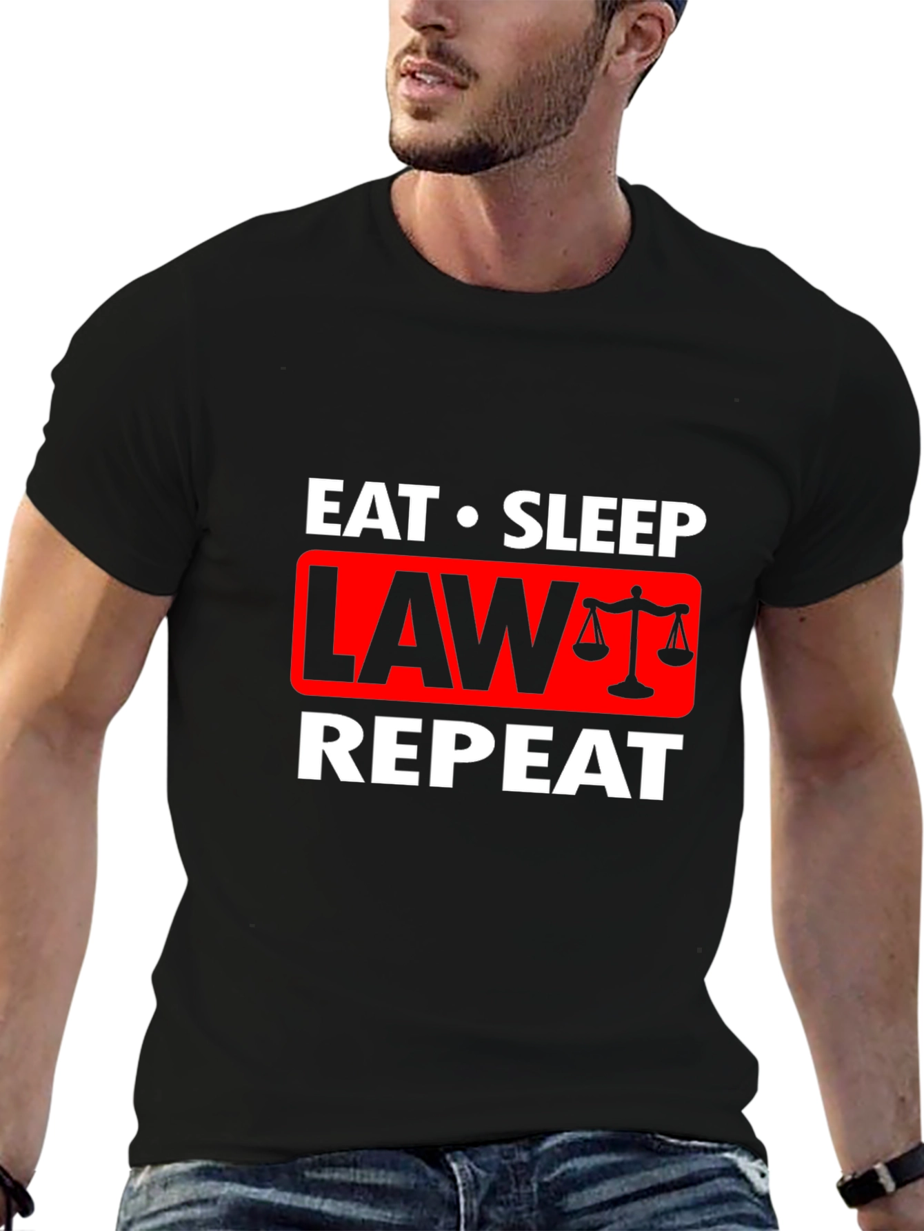 Eat Sleep Law Repeat Graphic Tee