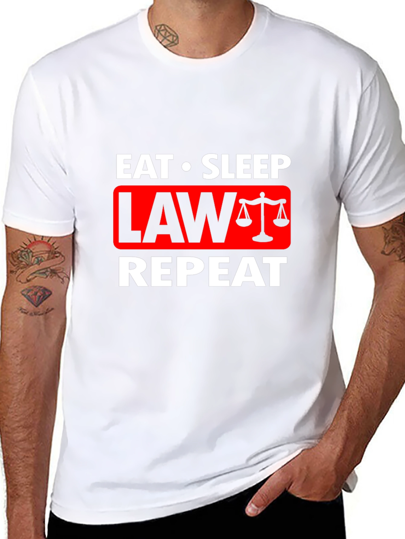 Eat Sleep Law Repeat Graphic Tee
