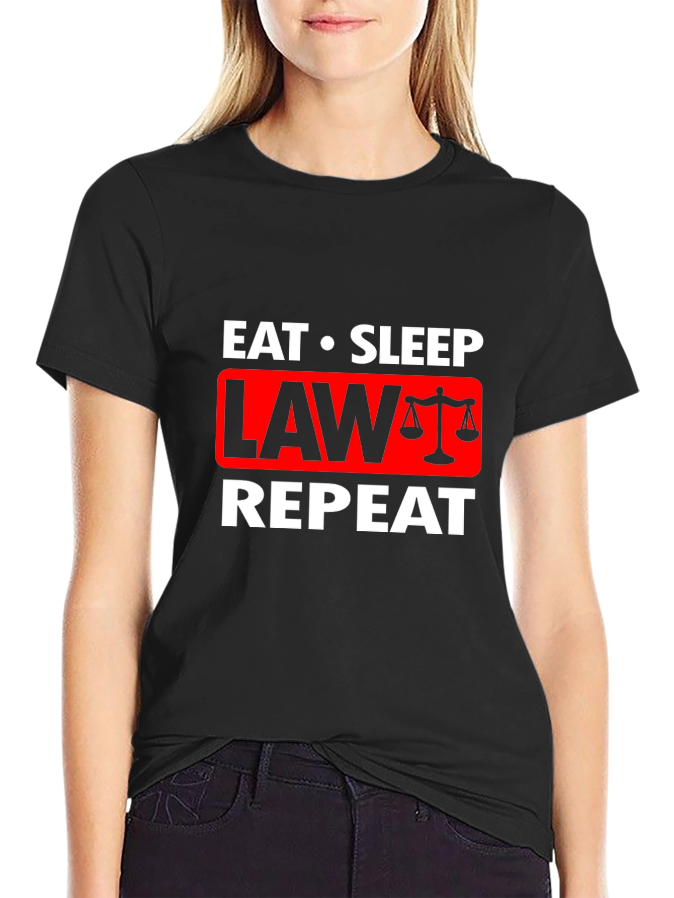 Eat Sleep Law Repeat Graphic Tee
