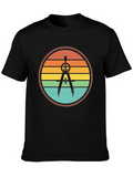Retro Architect Compass T-Shirt - Black