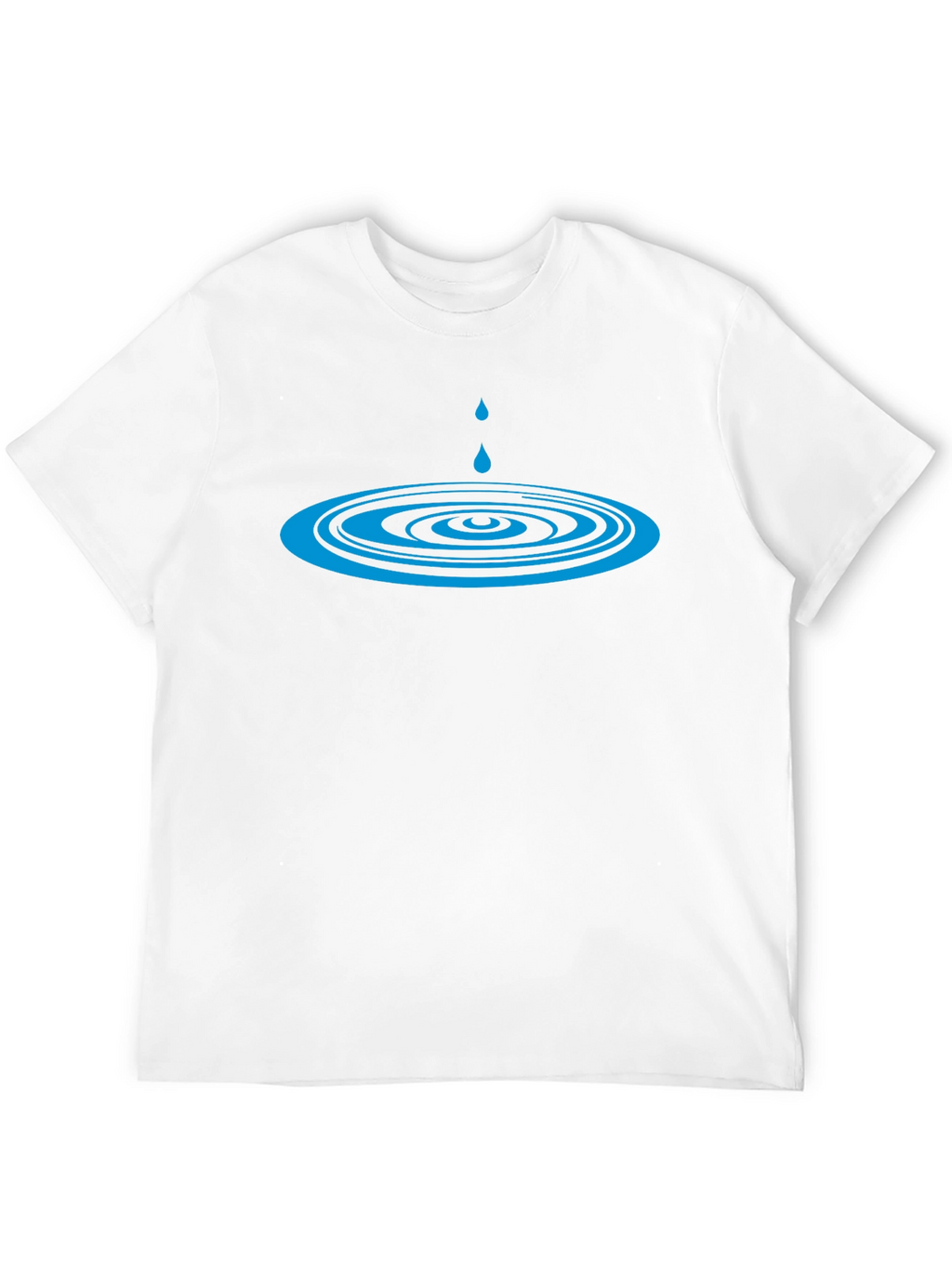 Cool Water Drop Ripple Design Black T-Shirt