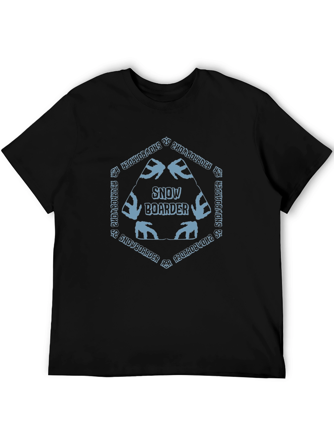 Snowboarder Graphic Tee - Stylish Mens Black T-Shirt