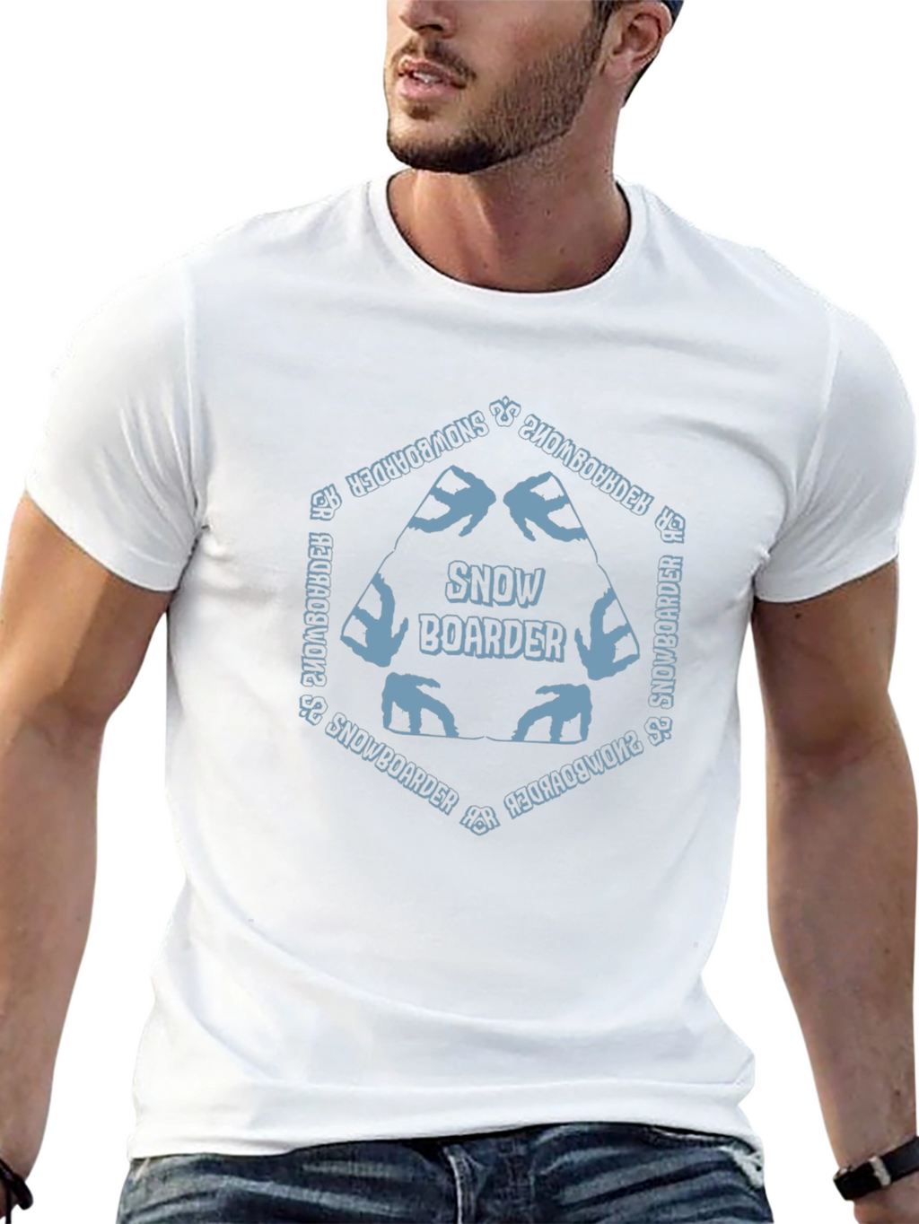 Snowboarder Graphic Tee - Stylish Mens Black T-Shirt